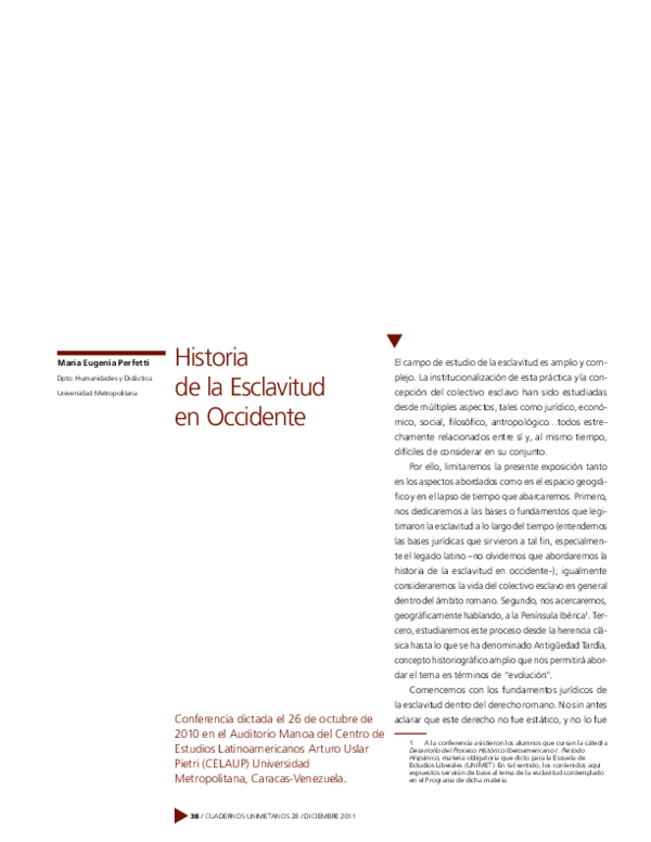 (PDF) Historia de la Esclavitud en Occidente