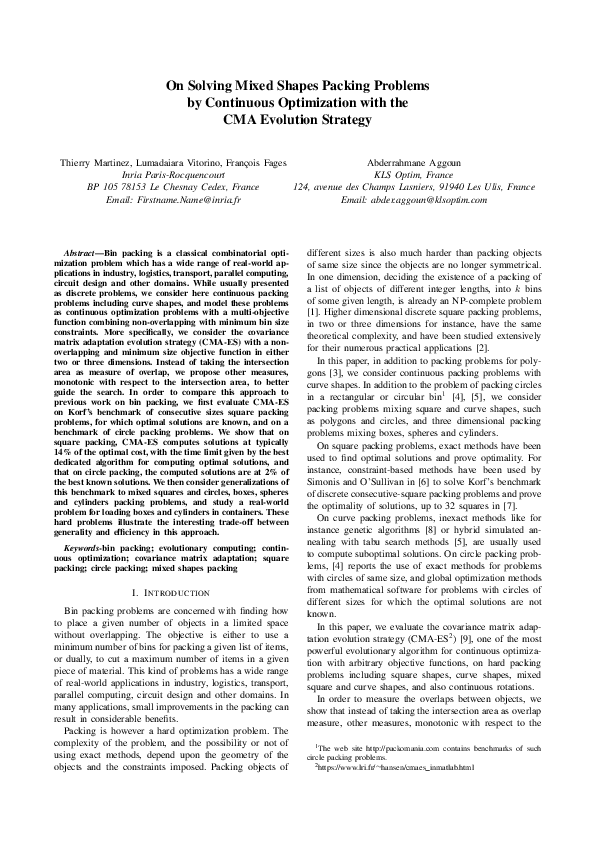 (PDF) On Solving Mixed Shapes Packing Problems by Continuous ...