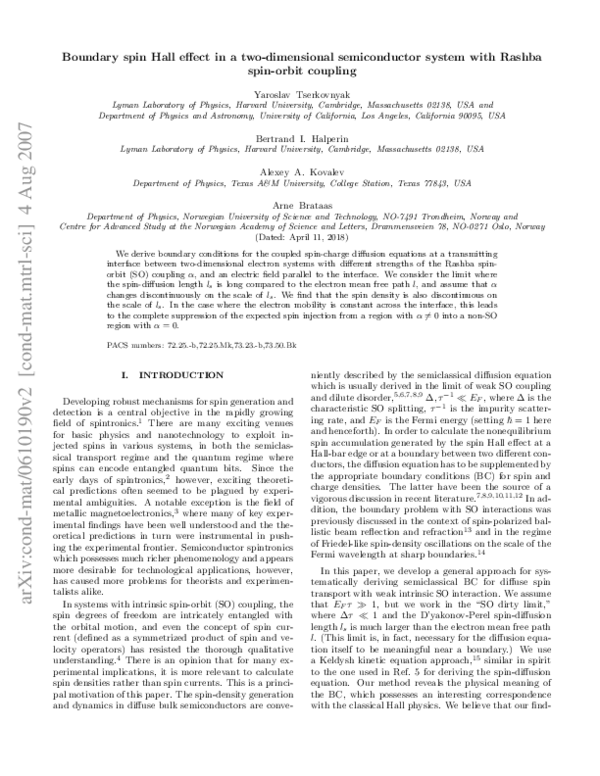 (PDF) Boundary Spin Hall Effect in 2D Semiconductors