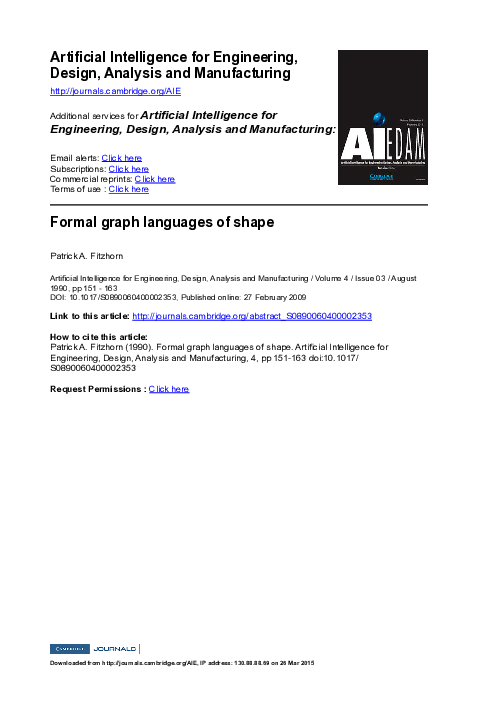 (PDF) Formal graph languages of shape | Patrick Fitzhorn - Academia.edu