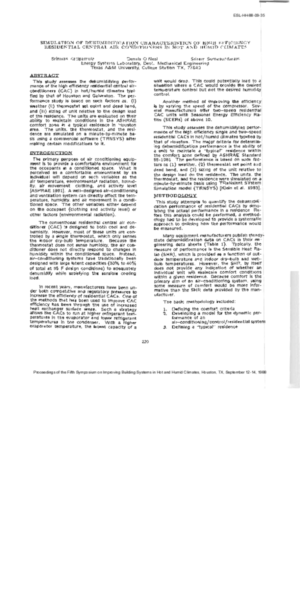 (PDF) Simulation of Dehumidification Characteristics of High Efficiency