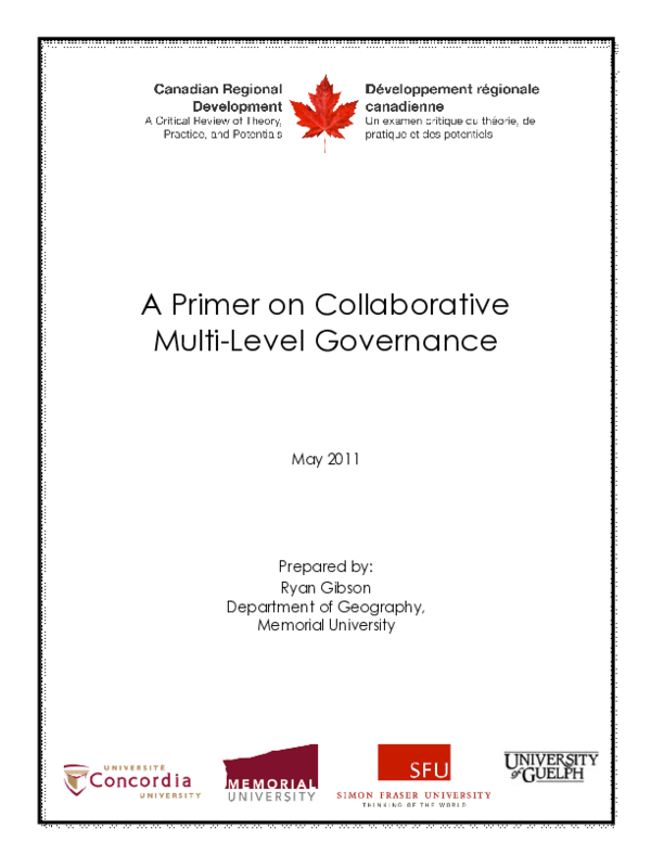 (PDF) A Primer on CollaborativeMulti-Level Governance