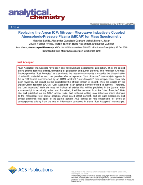 (PDF) Replacing the Argon ICP: Nitrogen Microwave Inductively Coupled ...