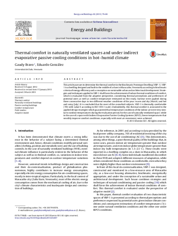(PDF) Thermal comfort in naturally ventilated spaces and under indirect ...