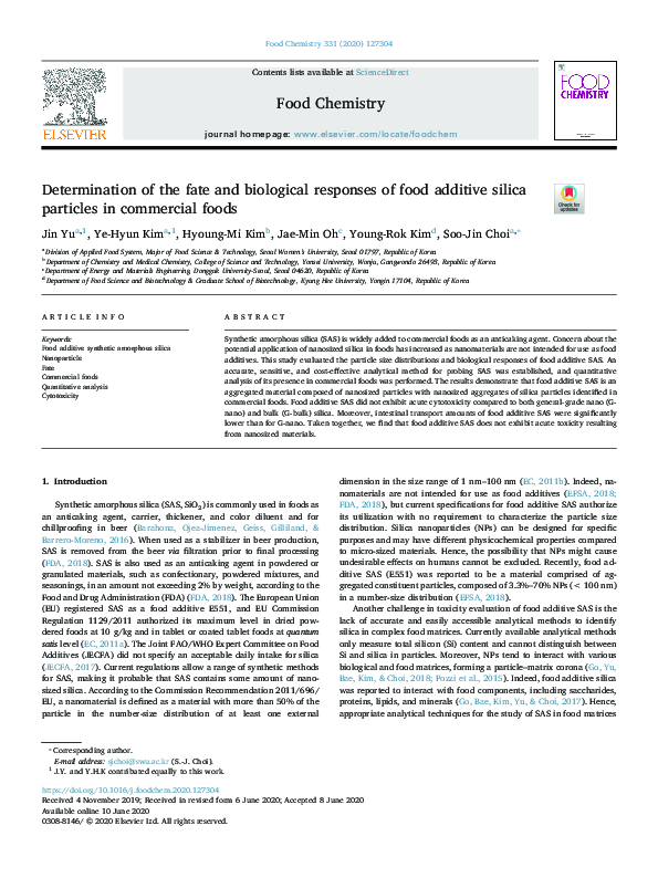 (PDF) Determination of the fate and biological responses of food ...