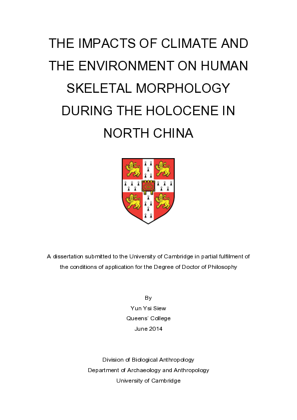 (PDF) The Impacts of Climate and the Environment on Human Skeletal ...
