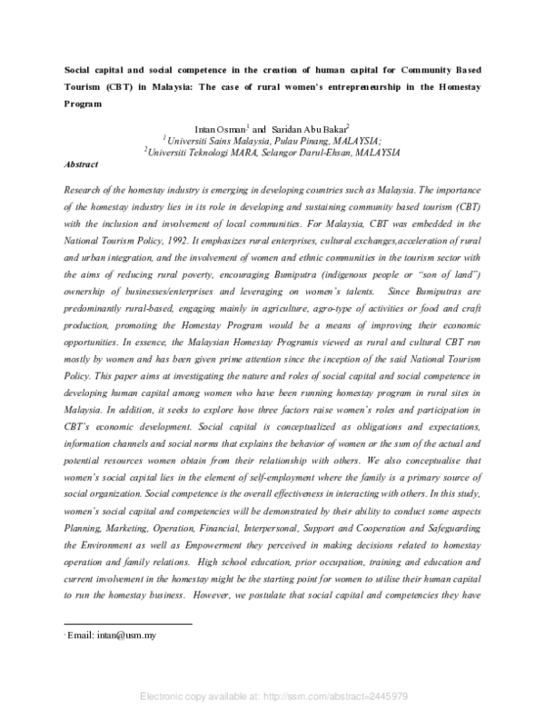 (PDF) Social Capital and Social Competence in the Creation of Human ...