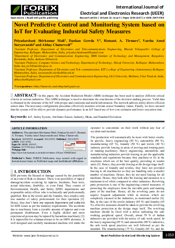 (PDF) Novel Predictive Control and Monitoring System based on IoT for ...