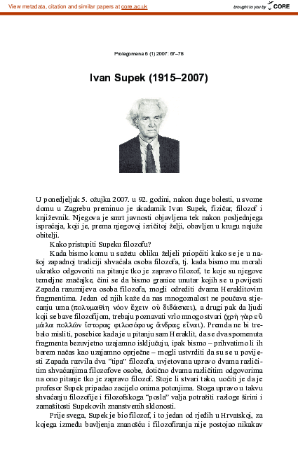 (PDF) Ivan Supek (1915–2007)