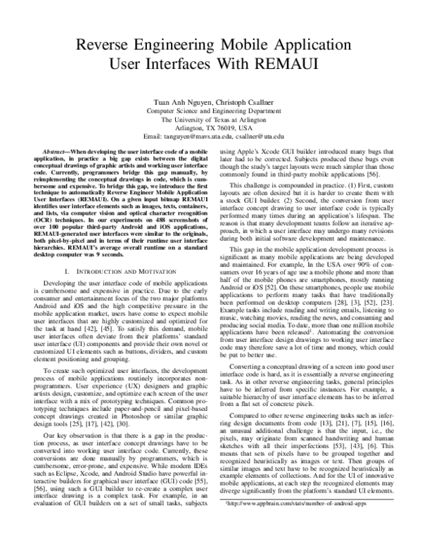 (PDF) Reverse Engineering Mobile Application User Interfaces with ...