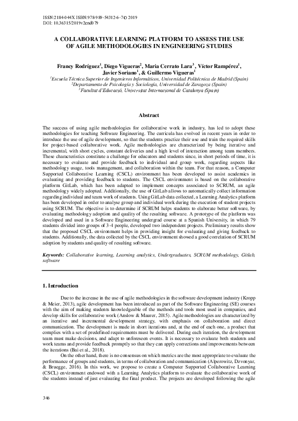(PDF) A Collaborative Learning Platform to Assess the Use of Agile ...