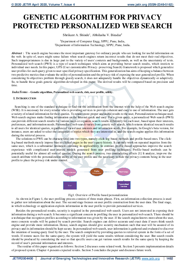 (PDF) Genetic Algorithm for Privacy Protected Personalized Web Search