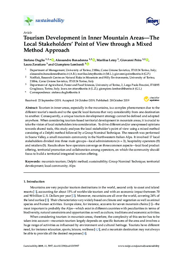 (PDF) Tourism Development in Inner Mountain Areas—The Local ...