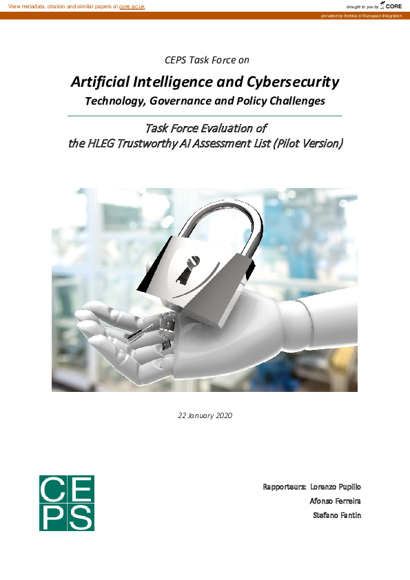 (PDF) CEPS Task Force on Artificial Intelligence and Cybersecurity ...