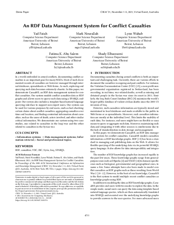 (PDF) An RDF Data Management System for Conflict Casualties