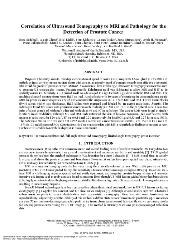 (PDF) Correlation of ultrasound tomography to MRI and pathology for the ...