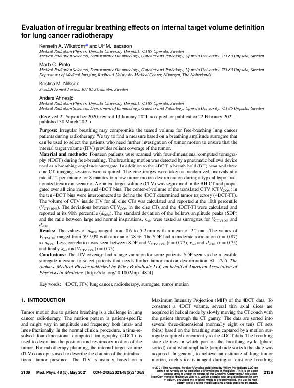 (PDF) Evaluation of irregular breathing effects on internal target ...