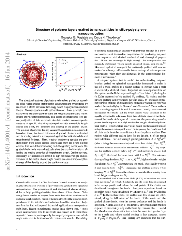 (PDF) Structure of Polymer Layers Grafted to Nanoparticles in Silica ...