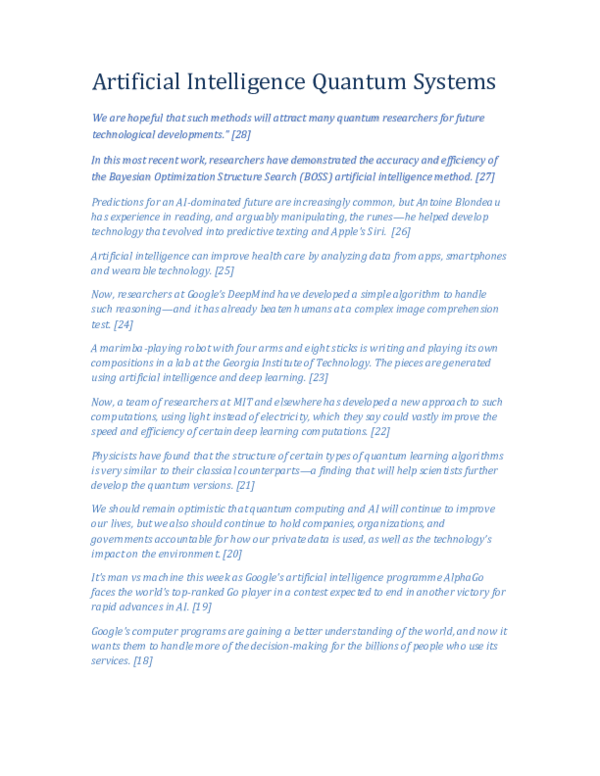 (PDF) Artificial Intelligence Quantum Systems