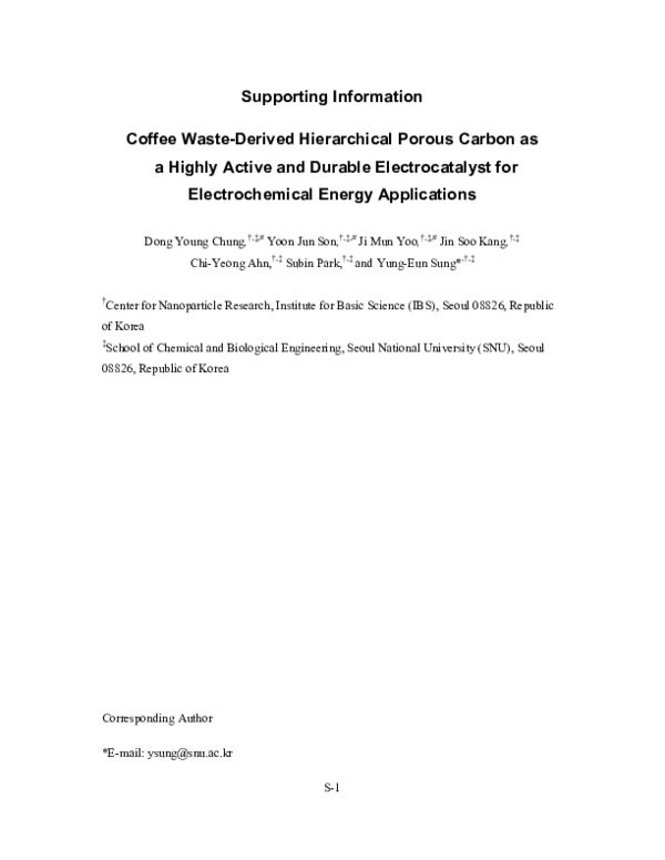 (PDF) Coffee Waste-Derived Hierarchical Porous Carbon as a Highly ...