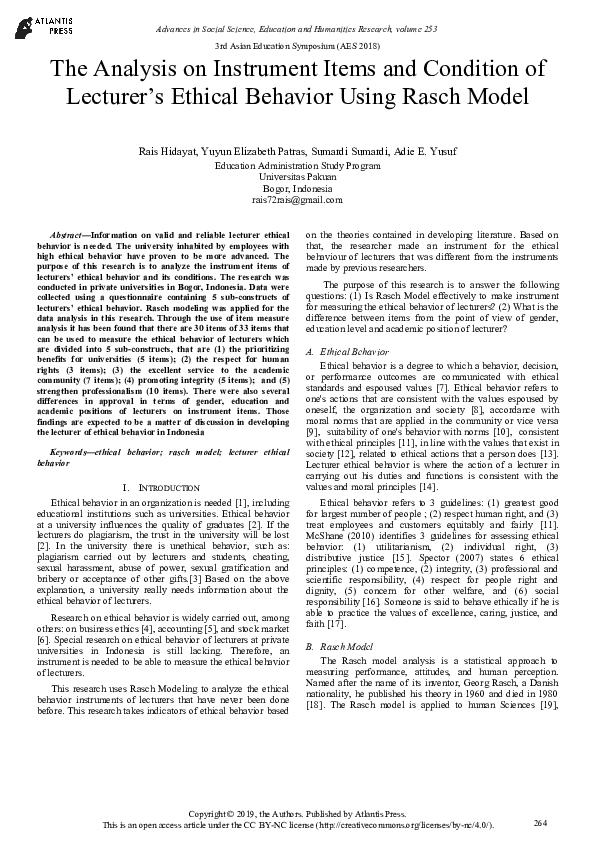 (PDF) The Analysis on Instrument Items and Condition of Lecturer’s ...