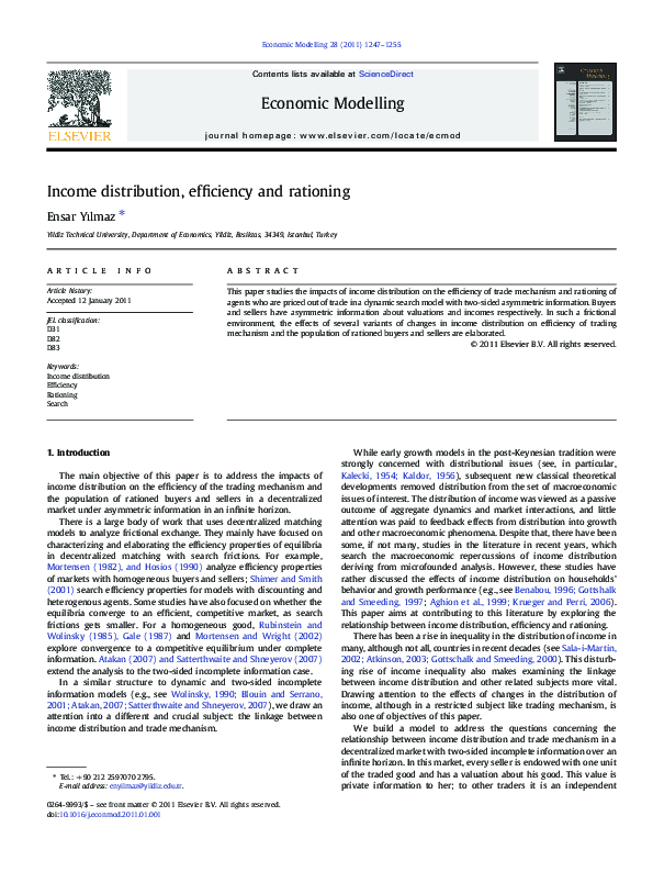 (PDF) Income distribution, efficiency and rationing