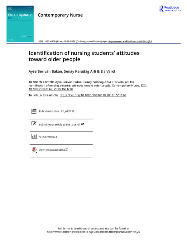 (PDF) Identification of nursing students' attitudes toward older people