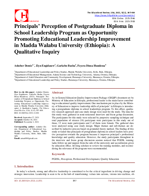PDF Principals Perception Of Postgraduate Diploma In School PDF Principals Perception Of Postgraduate Diploma In School