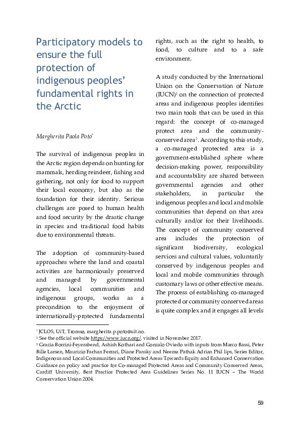 (PDF) Participatory models to ensure the full protection of indigenous ...