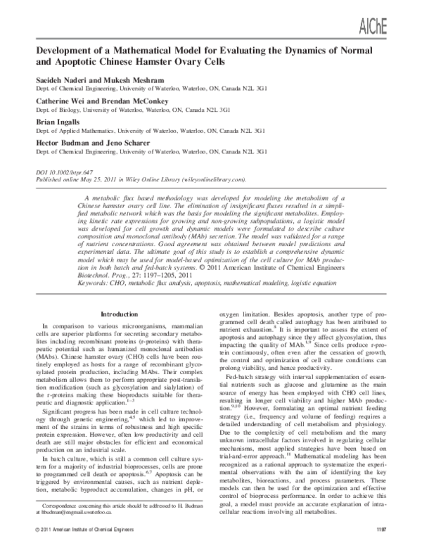 (PDF) Development of a Mathematical Model for the Evaluation of ...