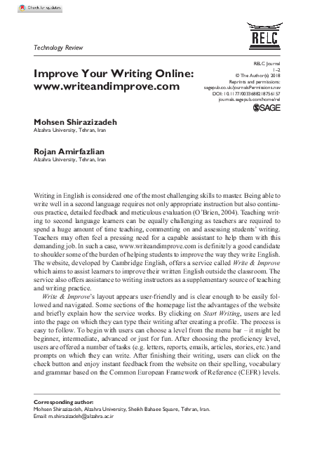 (PDF) Improve Your Writing Online: www.writeandimprove.com | Rojan
