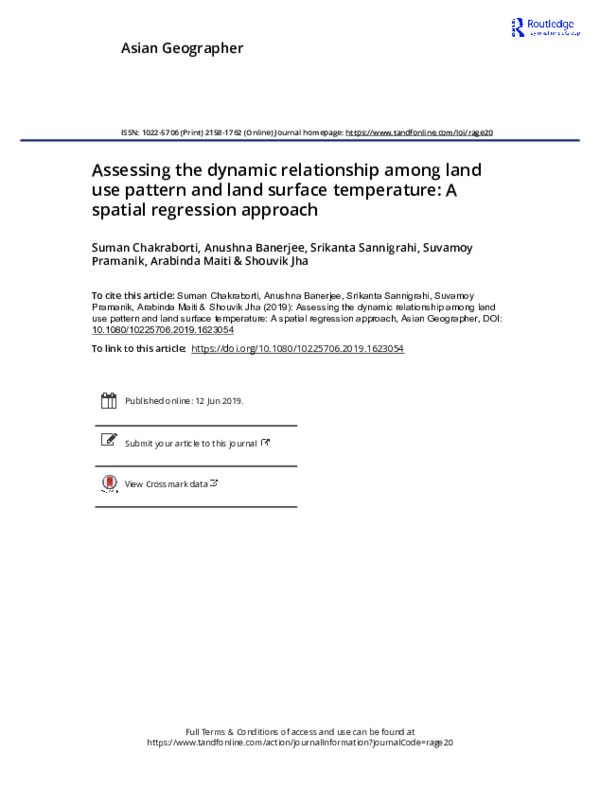(PDF) Assessing the dynamic relationship among land use pattern and ...