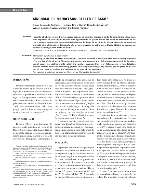 (PDF) Síndrome de Mendelson relato de caso Diego Andrade Academia.edu
