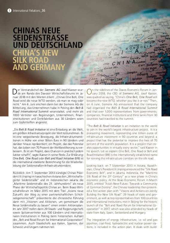 (PDF) China's New Silk Road and Germany