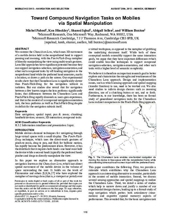 (PDF) Toward compound navigation tasks on mobiles via spatial manipulation