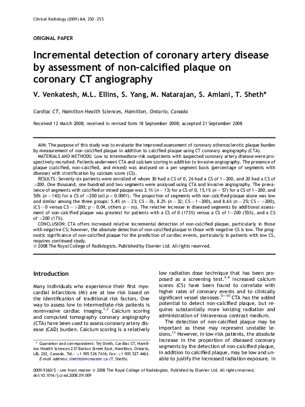 (PDF) Incremental detection of coronary artery disease by assessment of ...
