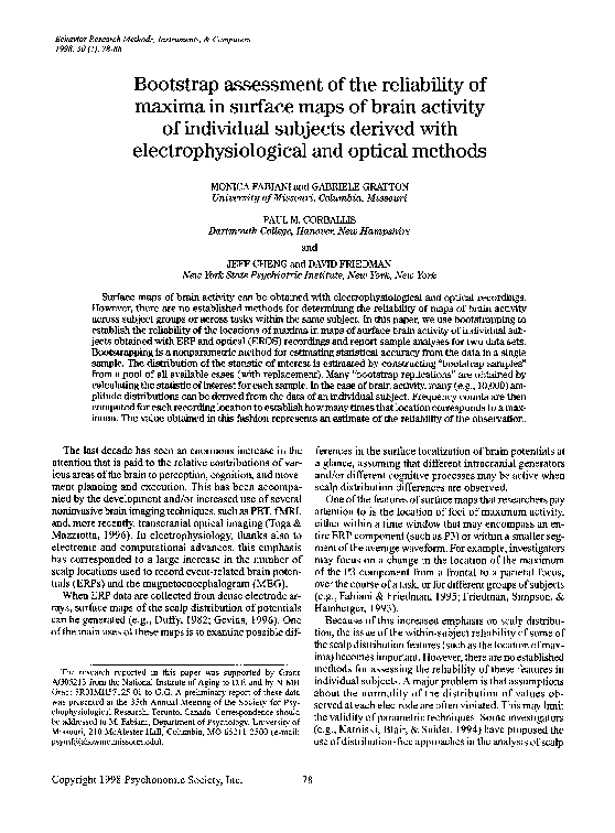 (PDF) Bootstrap assessment of the reliability of maxima in surface maps ...