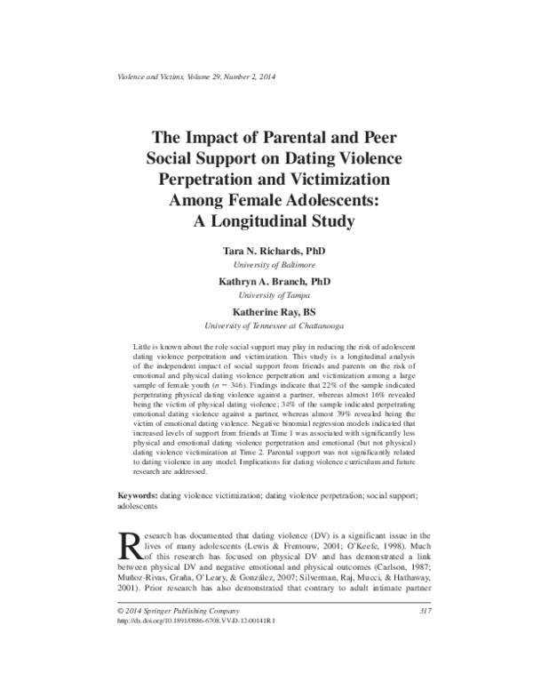 (PDF) The Impact of Parental and Peer Social Support on Dating Violence ...