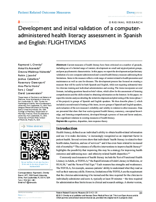 (PDF) Development and Initial Validation of the Computerized Evaluation ...