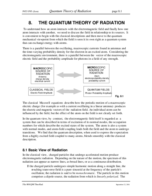 (PDF) On the Quantum Theory of Radiation