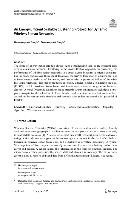 (PDF) An Energy Efficient Scalable Clustering Protocol for Dynamic ...