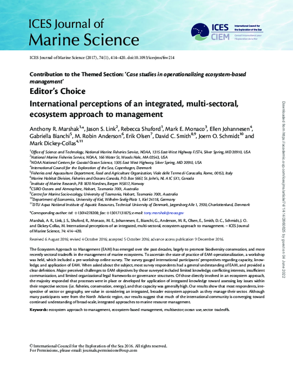 (PDF) International perceptions of an integrated, multi-sectoral ...