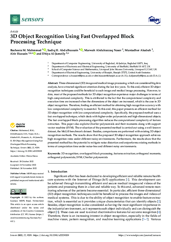 (PDF) 3D Object Recognition Using Fast Overlapped Block Processing ...