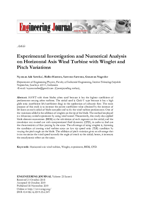 (PDF) The Experimental investigation and Numerical Analysis on ...