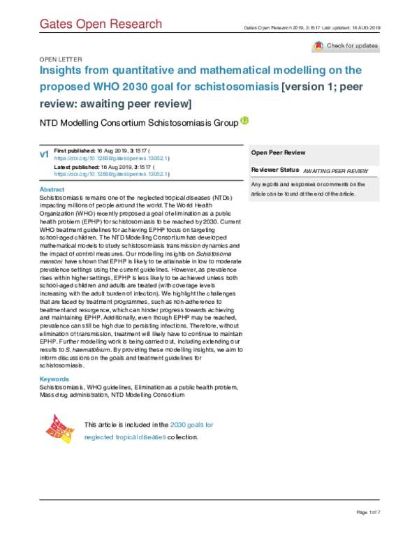 (PDF) Insights from quantitative and mathematical modelling on the ...