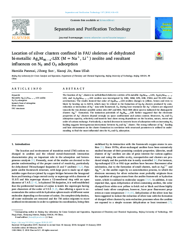 (PDF) Location of silver clusters confined in FAU skeleton of ...