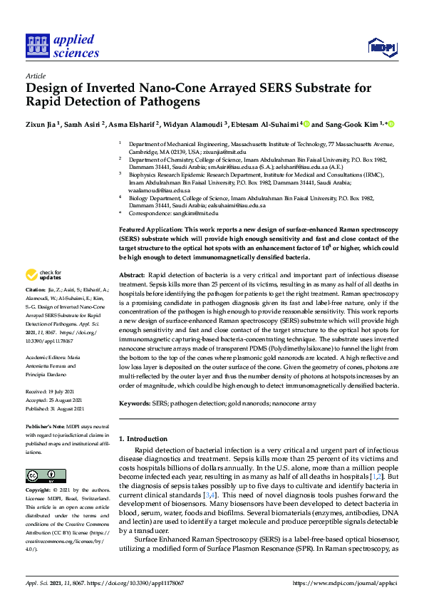 (PDF) Design of Inverted Nano-Cone Arrayed SERS Substrate for Rapid ...