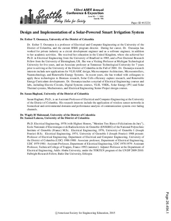 (PDF) Design and Implementation of a Solar-Powered Smart Irrigation System