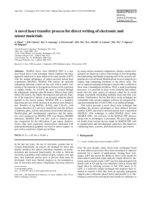 (PDF) A novel laser transfer process for direct writing of electronic ...