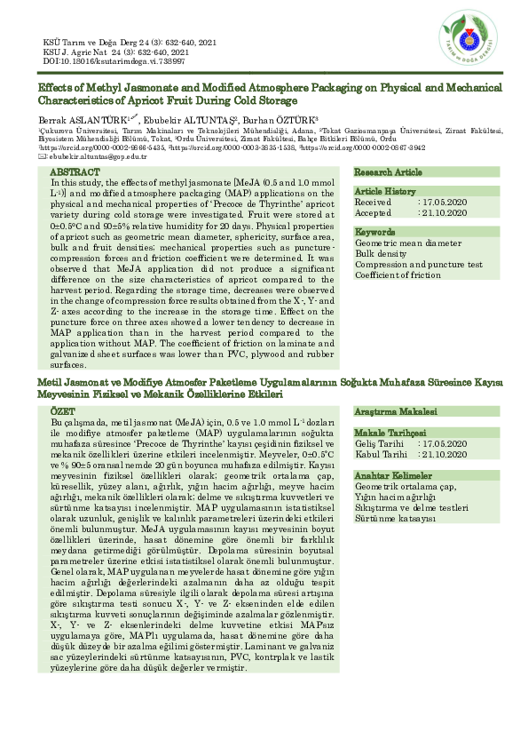 (PDF) Effects of methyl jasmonate and modified atmosphere packaging on ...